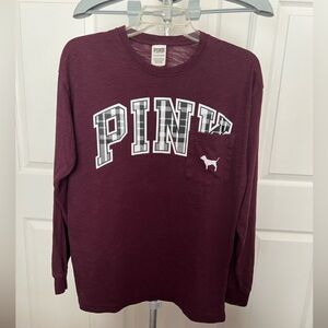 Victoria Secret Maroon Long Sleeve Shirt Size XS NWOT